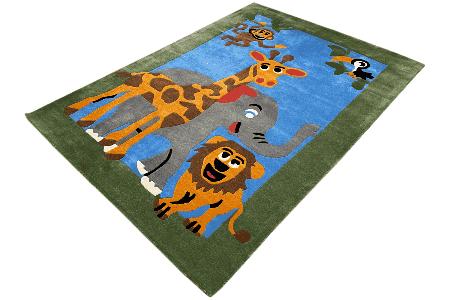 Kinderzimmerteppich mit Tieren - Handgetuftet, 170x240cm (6x8ft) - German Carpet Shop