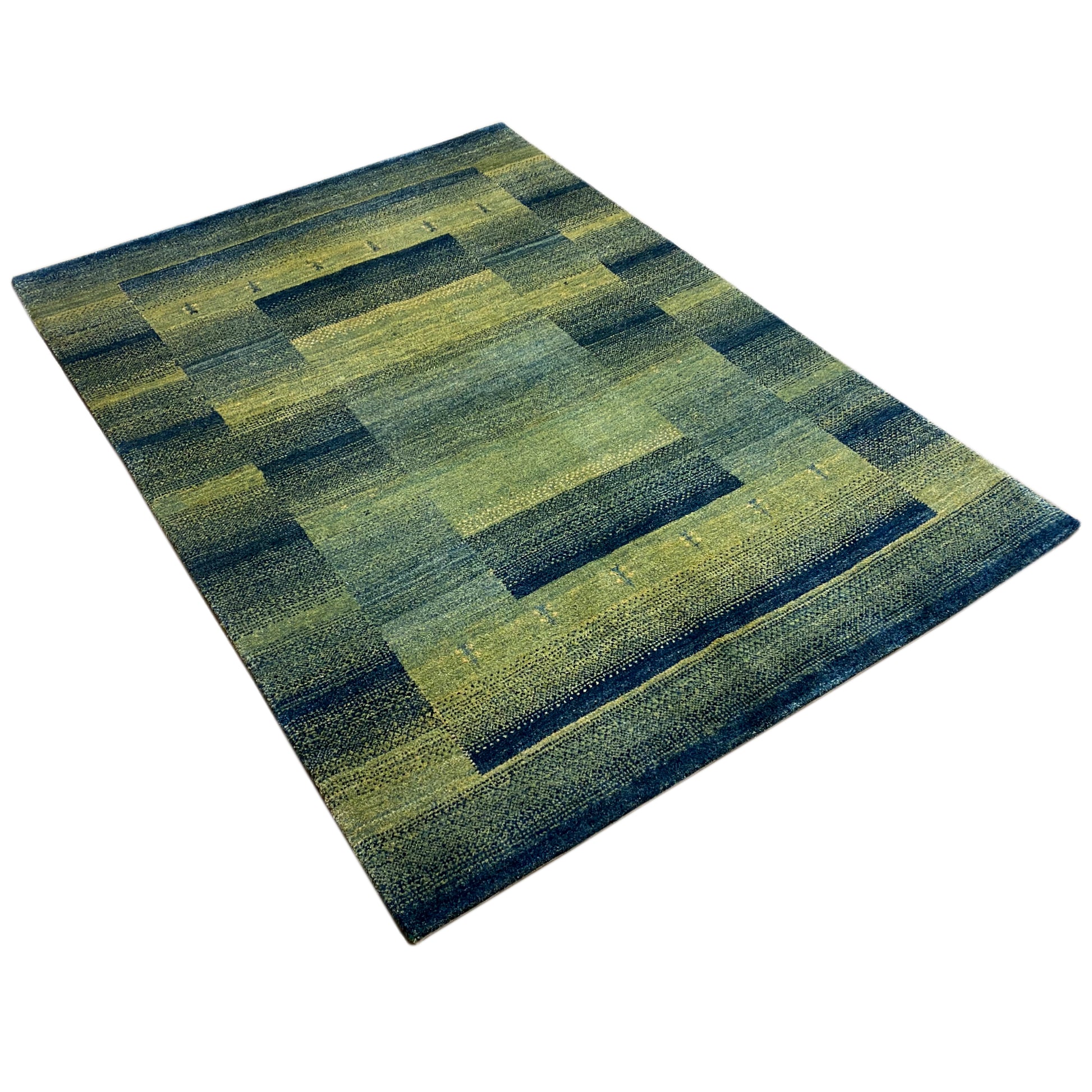 Gabbeh Teppich Grün/Grün 201x146 cm - German Carpet Shop