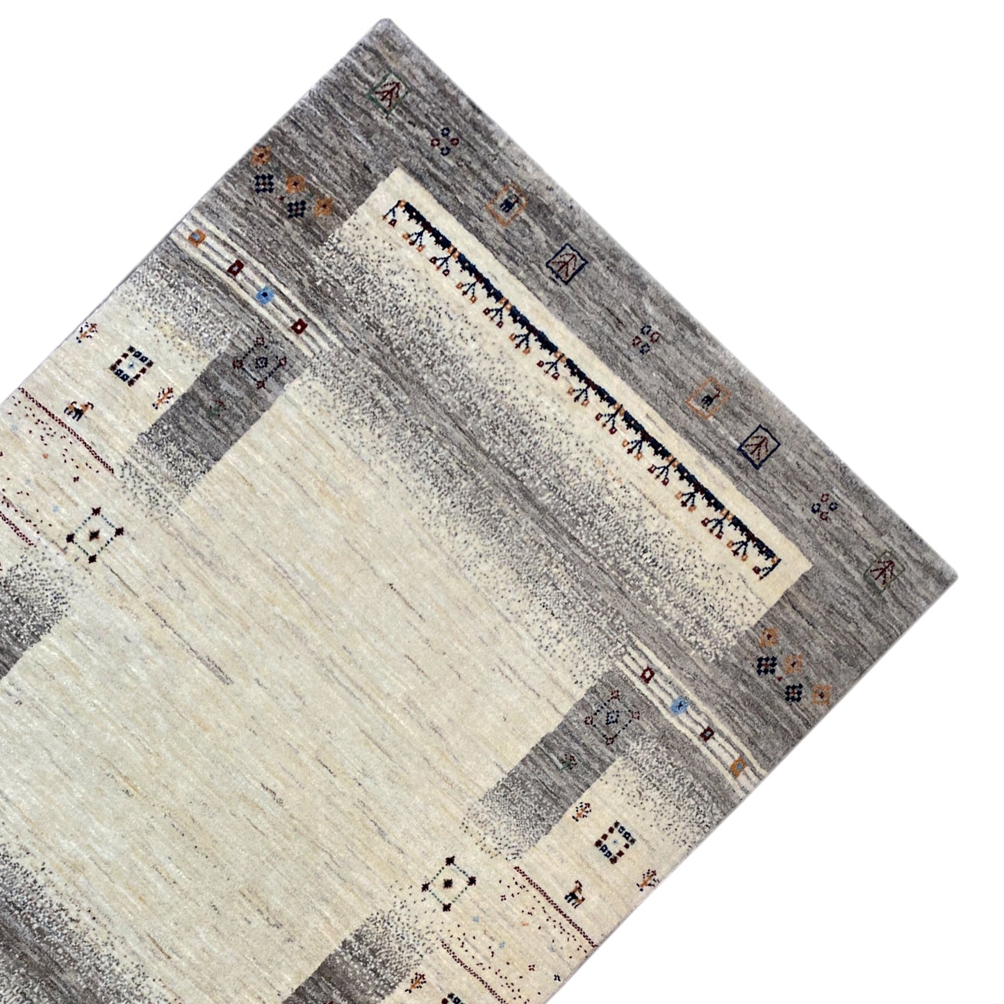 Gabbeh Teppich Beige/Grau 197x145 cm - German Carpet Shop