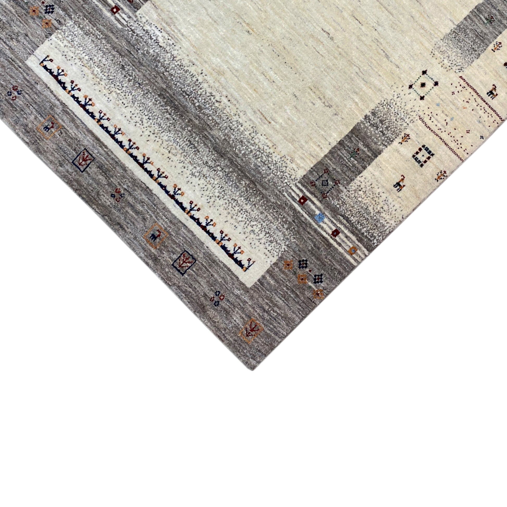 Gabbeh Teppich Beige/Grau 197x145 cm - German Carpet Shop