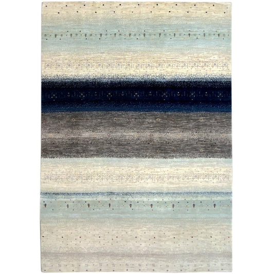 Gabbeh Exklusiver Teppich Blau/Grau 290x198 cm - German Carpet Shop