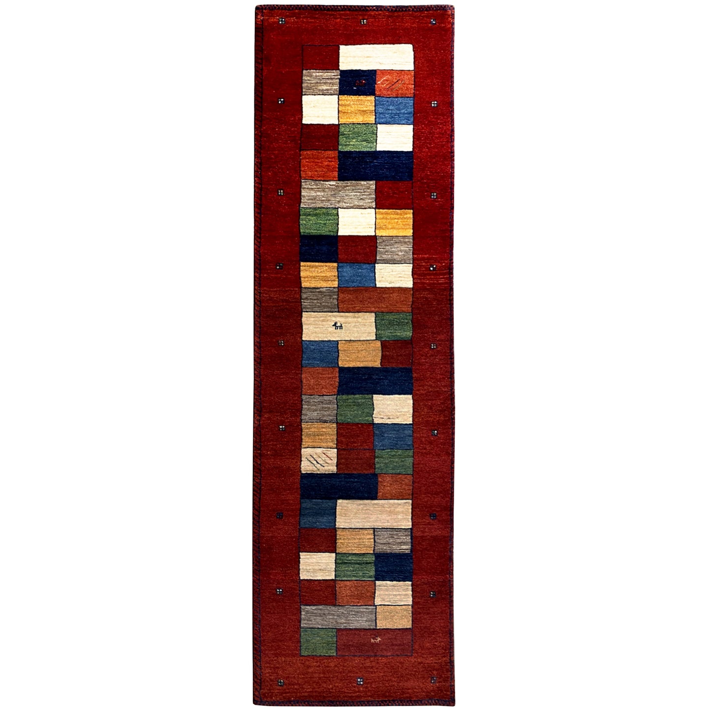 Roter Gabbeh Teppich Läufer 301x78 cm - German Carpet Shop