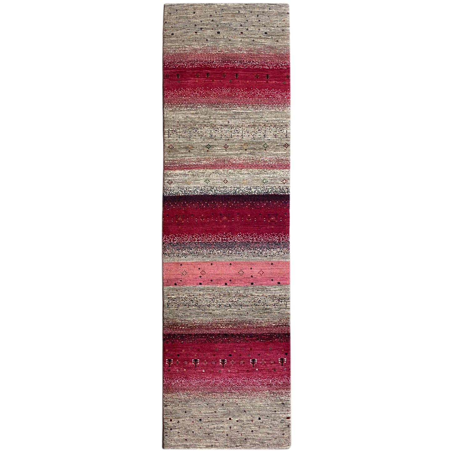 Rosa Gabbeh Teppich Läufer 298x80 cm - German Carpet Shop