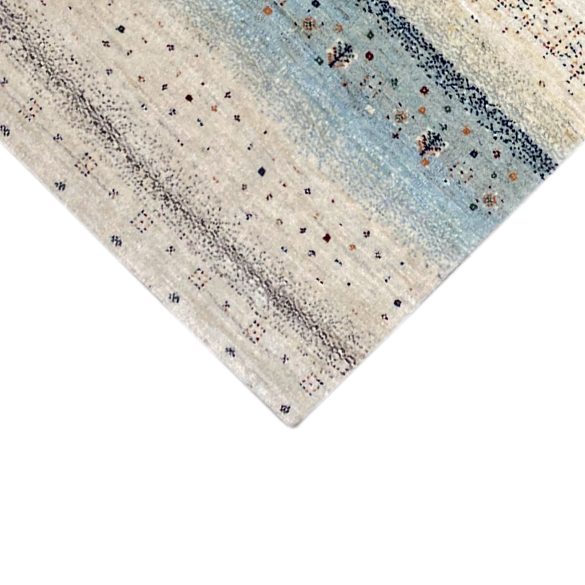 Blauer Gabbeh Teppich Läufer 190x80 cm - German Carpet Shop