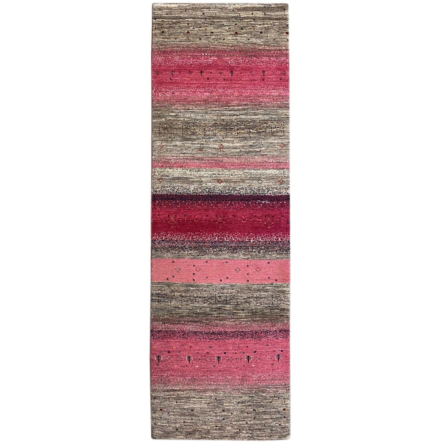 Rosa Gabbeh Teppich Läufer 296x81 cm - German Carpet Shop