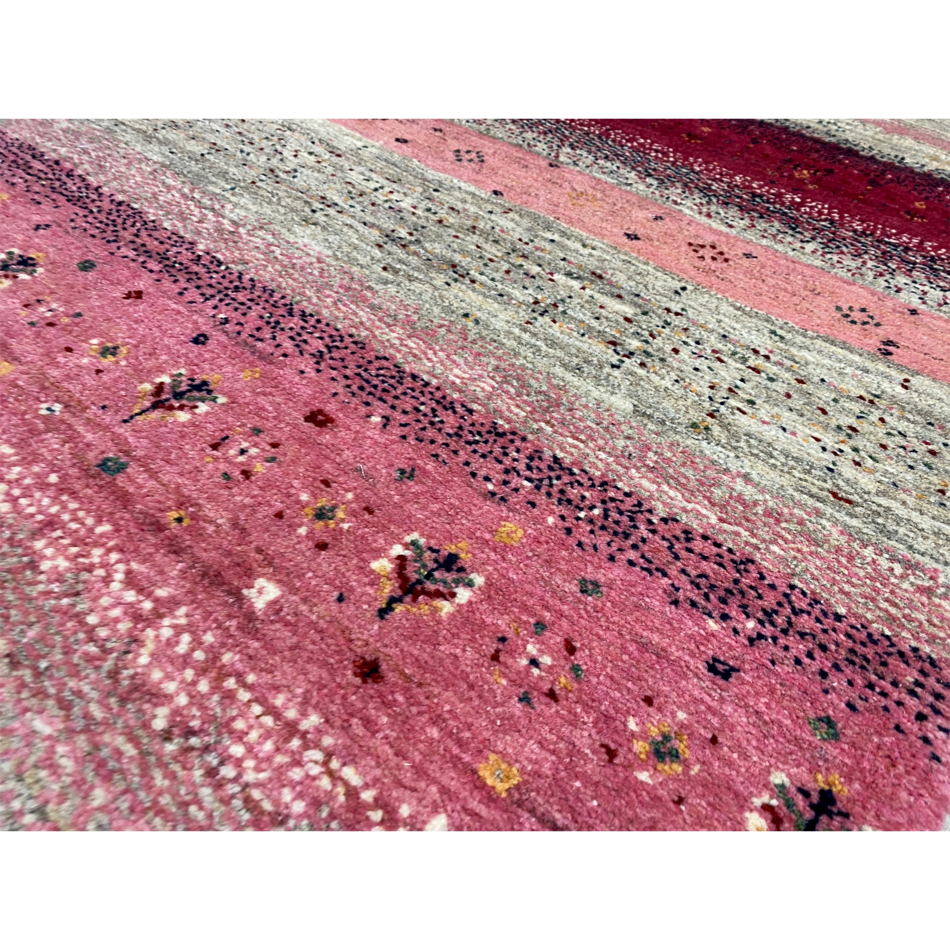 Rosa Gabbeh Teppich Läufer 201x81 cm - German Carpet Shop