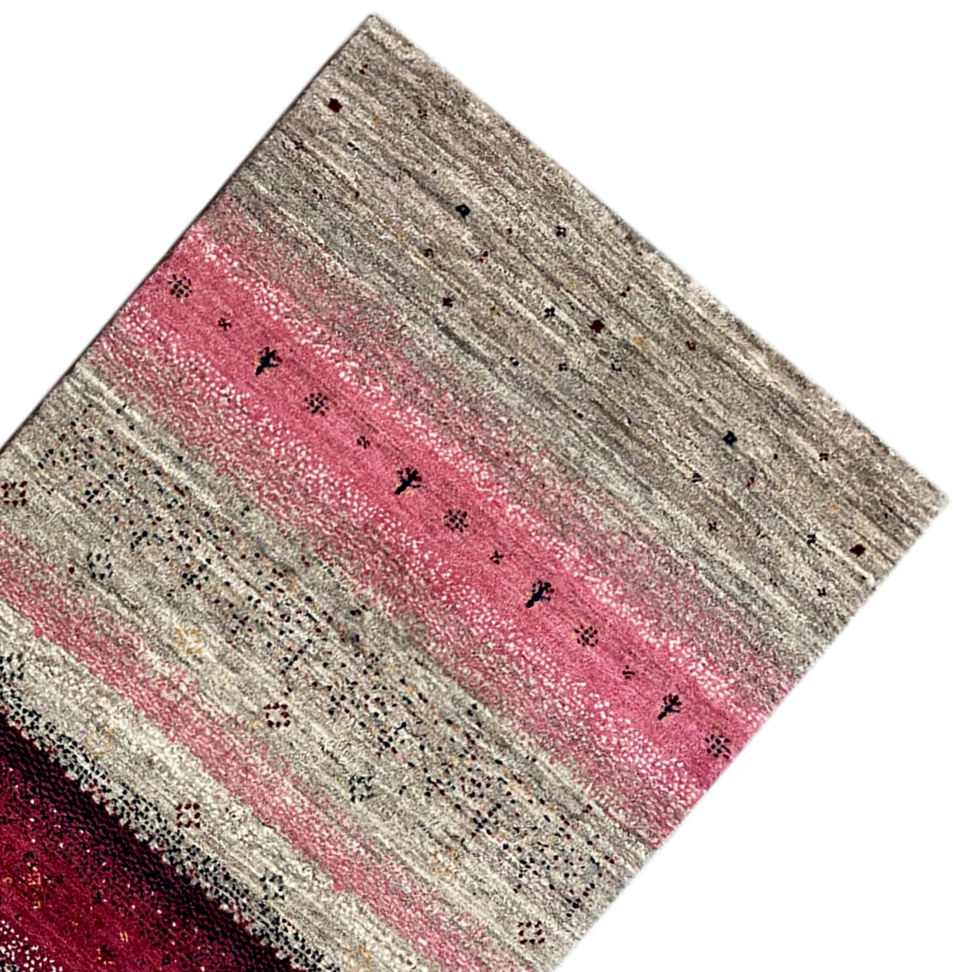Rosa Gabbeh Teppich Läufer 201x81 cm - German Carpet Shop