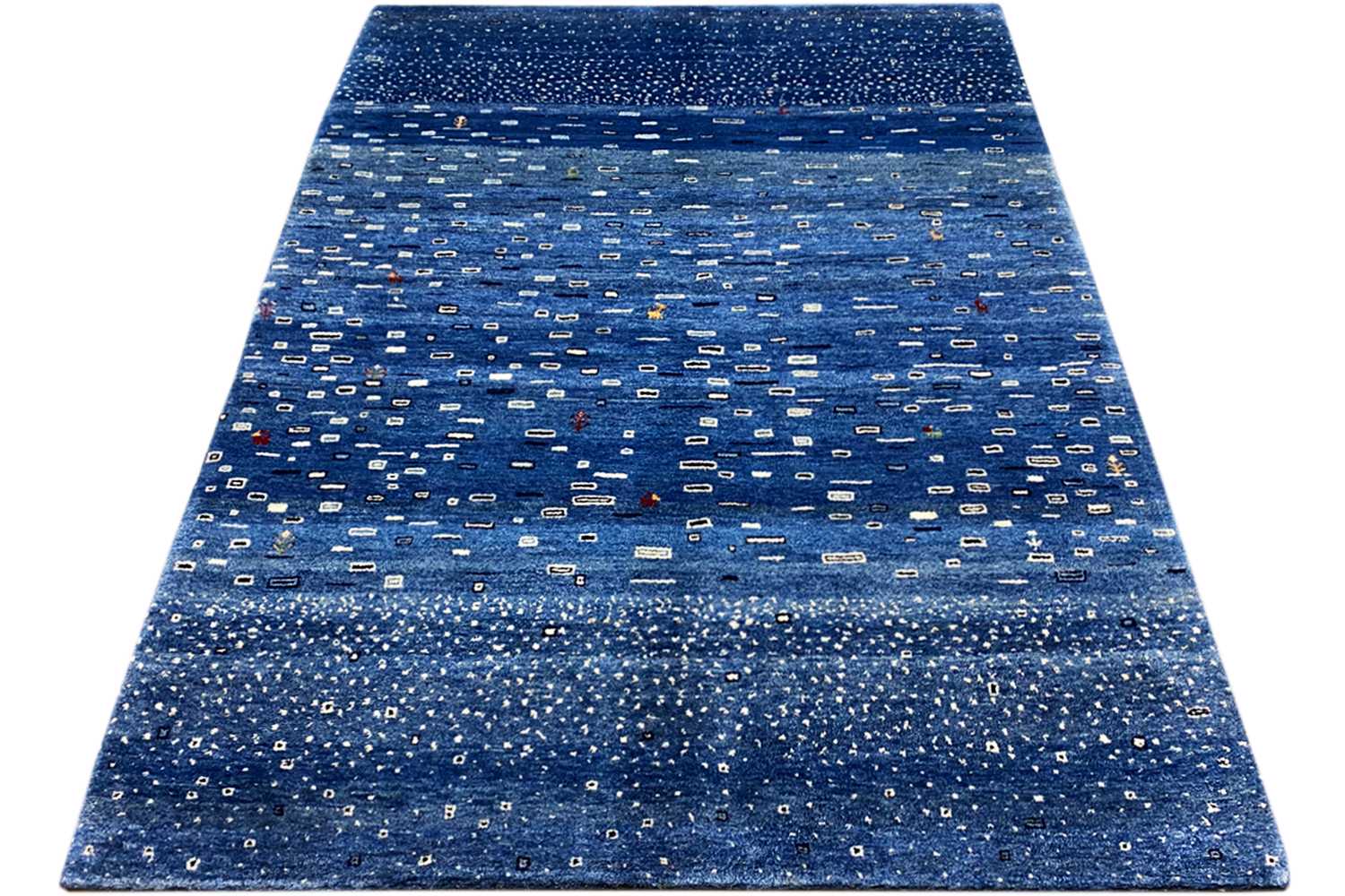 Blauer Gabbeh Teppich 170x240cm - German Carpet Shop