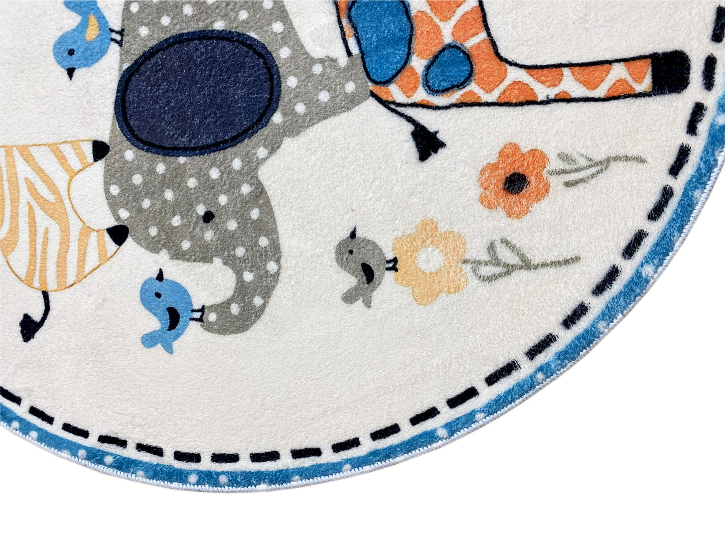 Round Children's Rug Animals, 100 cm