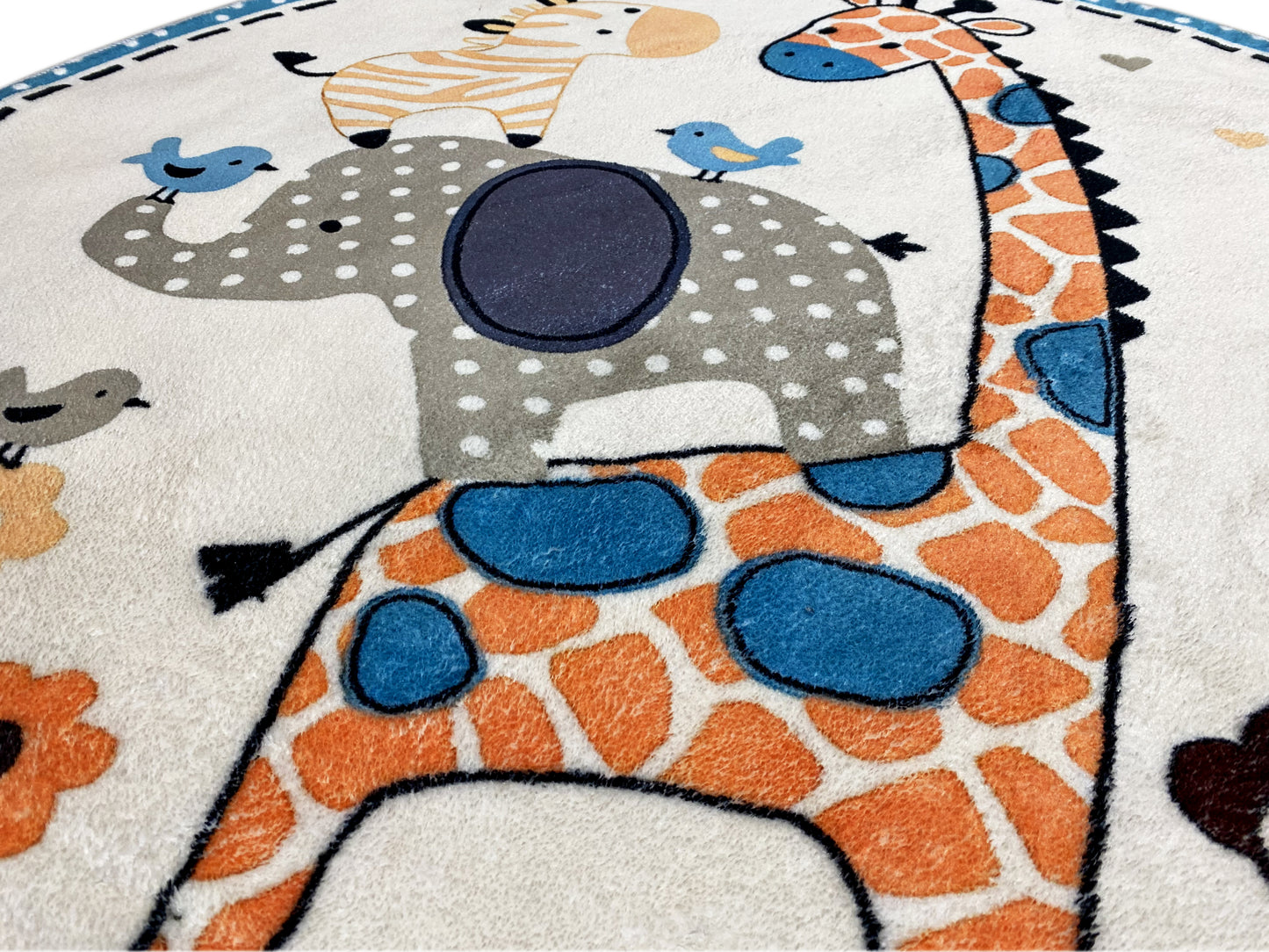 Round Children's Rug Animals, 160 cm