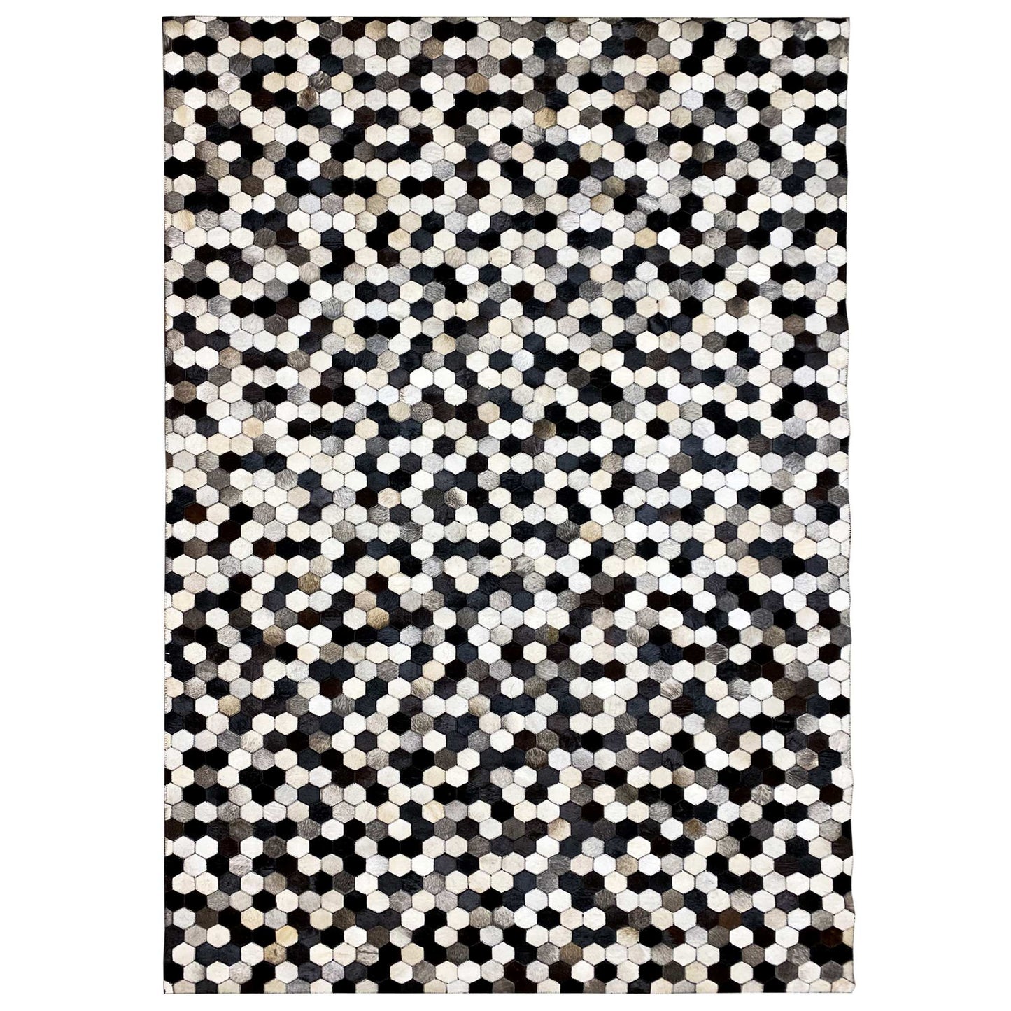 Hexagonaler Kalbsleder Teppich 243x156 cm - German Carpet Shop