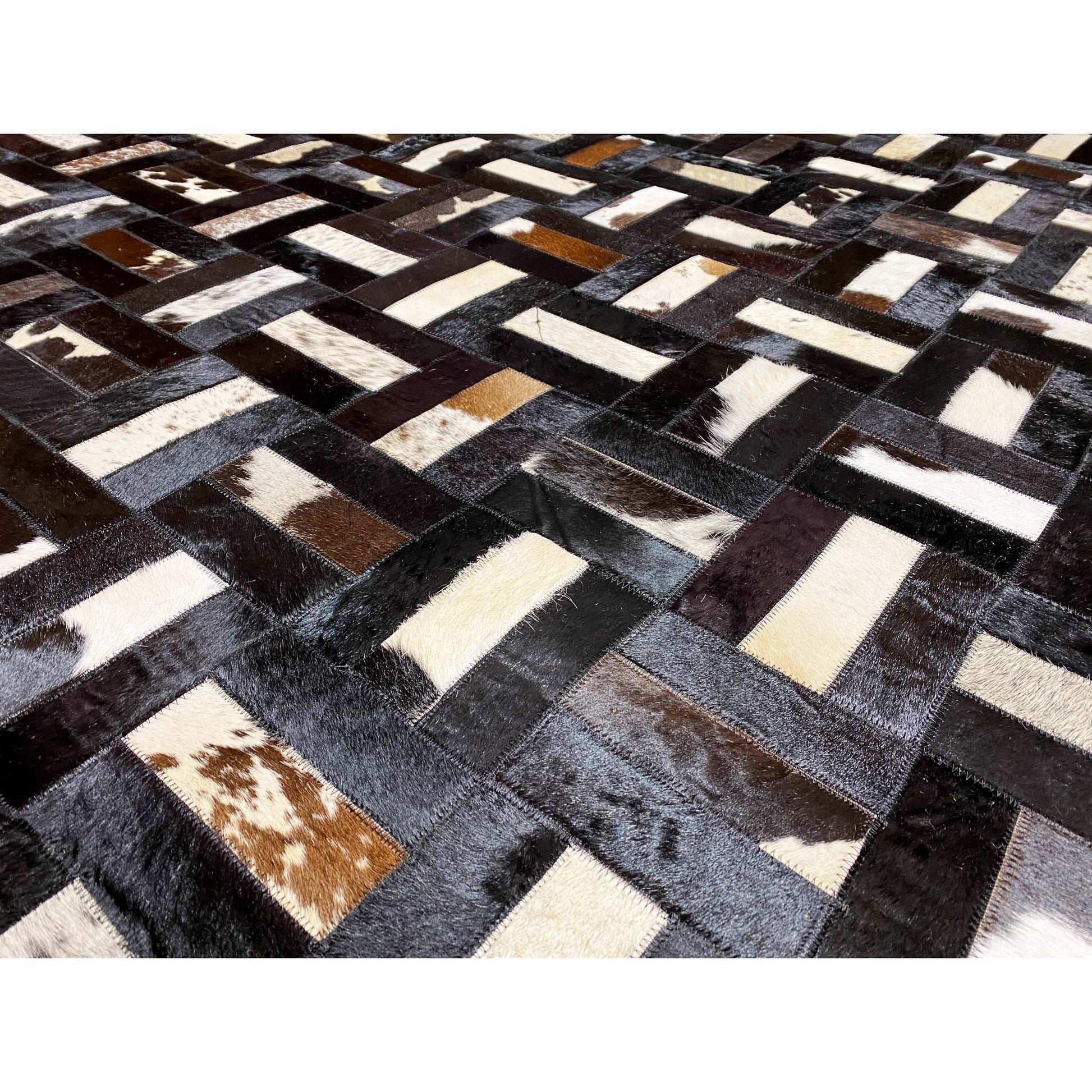 Geometrischer Kalbslederteppich 160x248 cm - German Carpet Shop