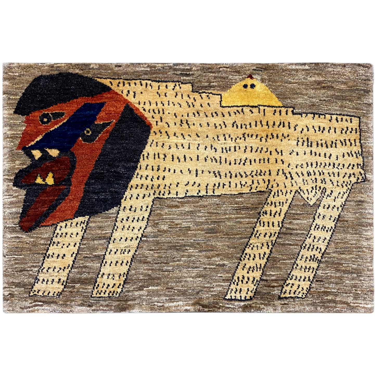 Löwen Gabbeh Teppich 118x79 cm - German Carpet Shop