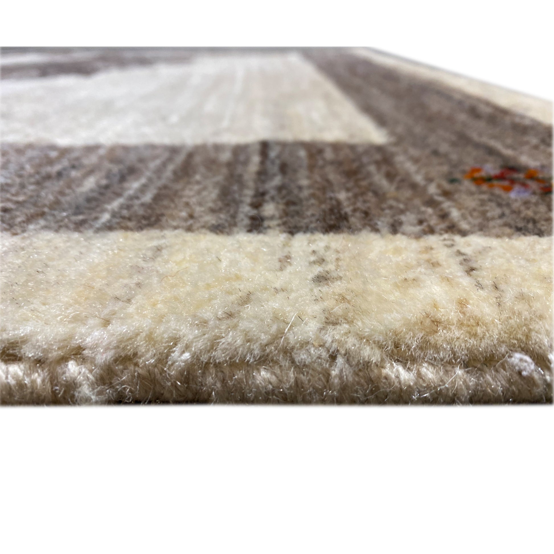 Beiger Gabbeh Teppich Löwe 137x87 cm - German Carpet Shop