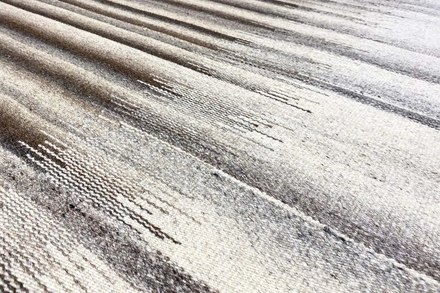 Moderner Grauer Kelim Dhurrie - 160x230 cm - German Carpet Shop