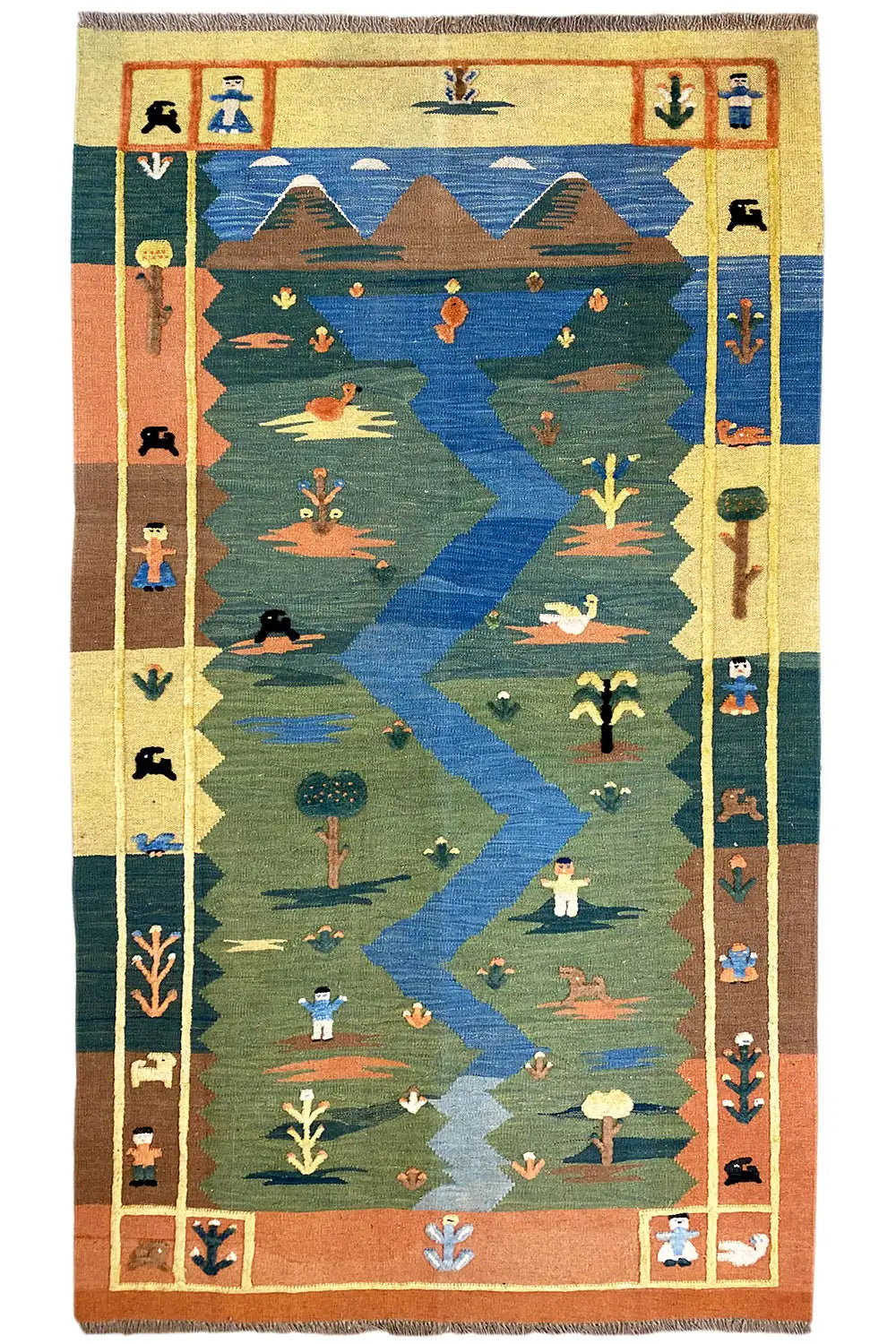 Kilim Qashqai - 804920 (230x123 cm) - Premium Kelim from German Carpet Shop - Just €429! Shop now at German Carpet Shop