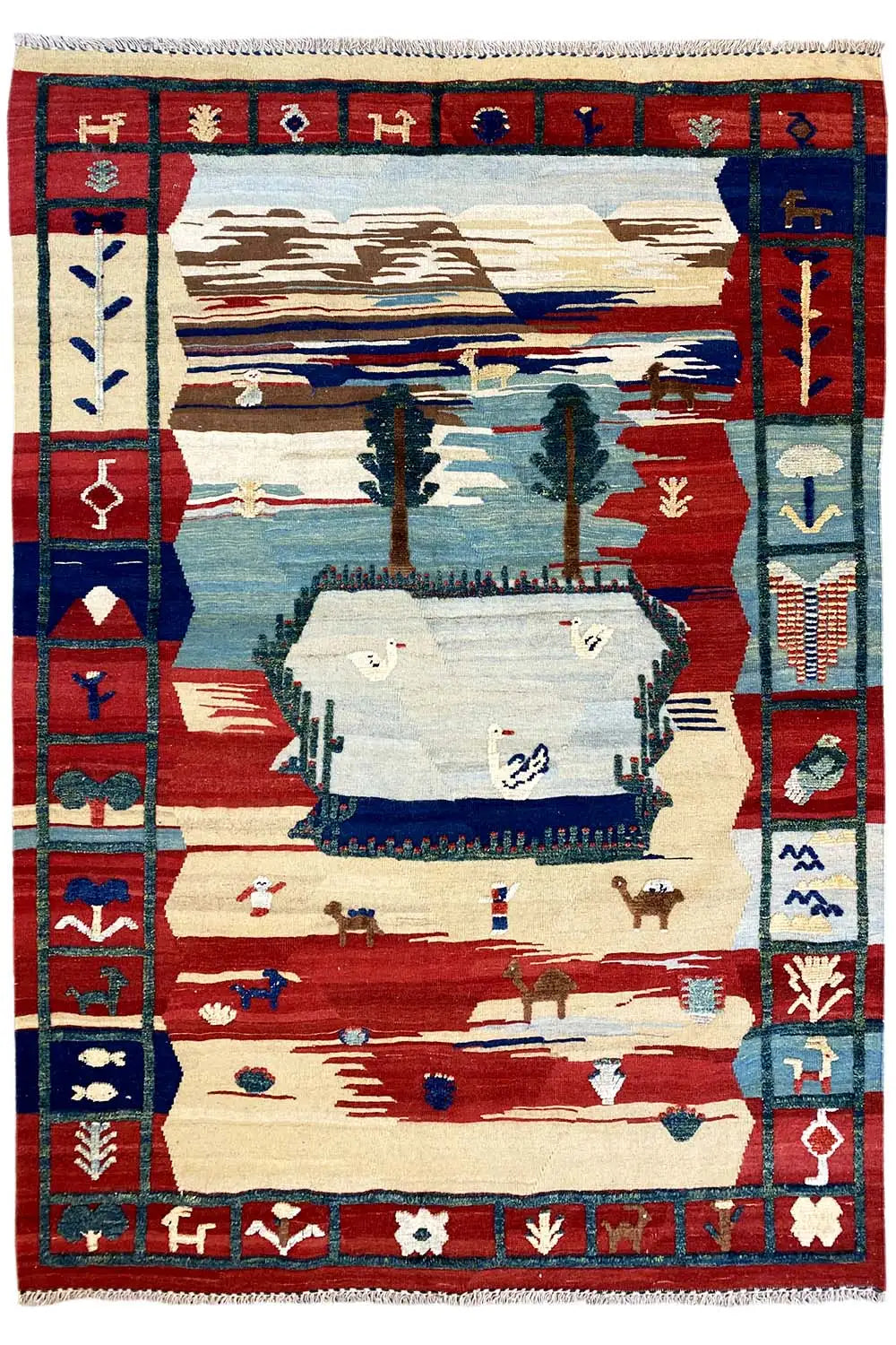Kilim Qashqai - 700085 (205x151 cm) - Premium Kelim from German Carpet Shop - Just €449! Shop now at German Carpet Shop