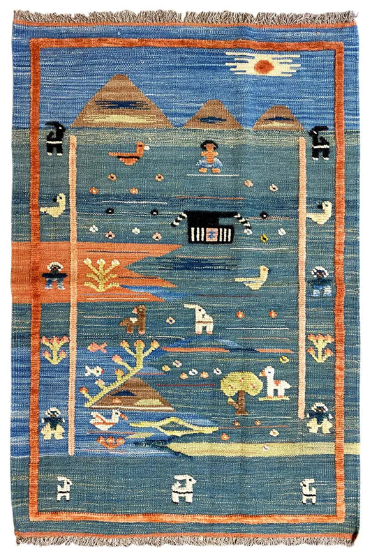 Kilim Qashqai  - 800599 (119x84 cm) - Premium Kelim from German Carpet Shop - Just €149! Shop now at German Carpet Shop