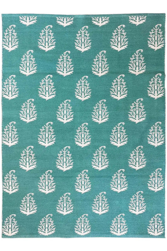 Moderne Kelim - Samak 06 Green - German Carpet Shop