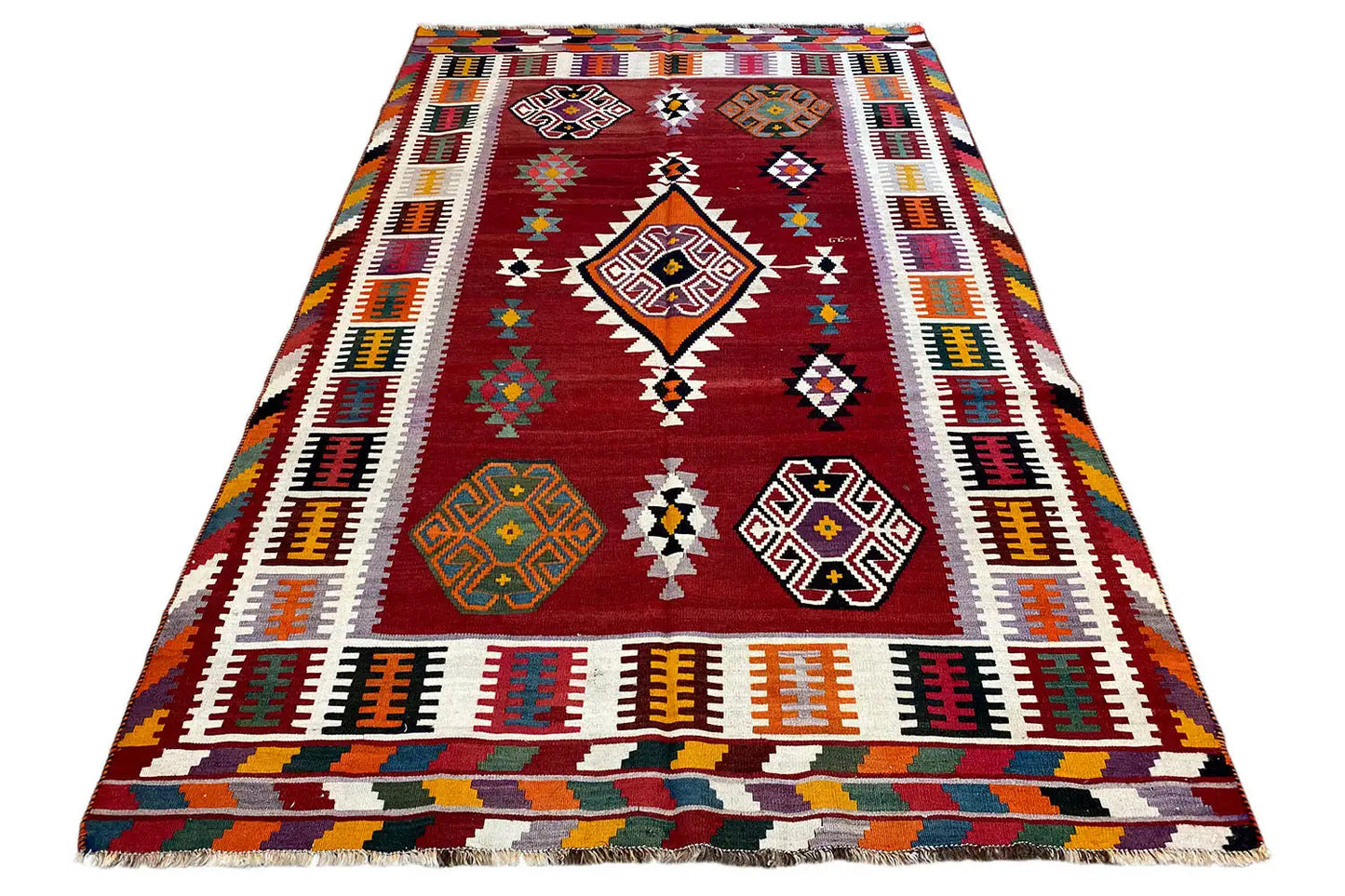 Kilim Qashqai - 24034 (258x162 cm) - Premium Kelim from German Carpet Shop - Just €375! Shop now at German Carpet Shop