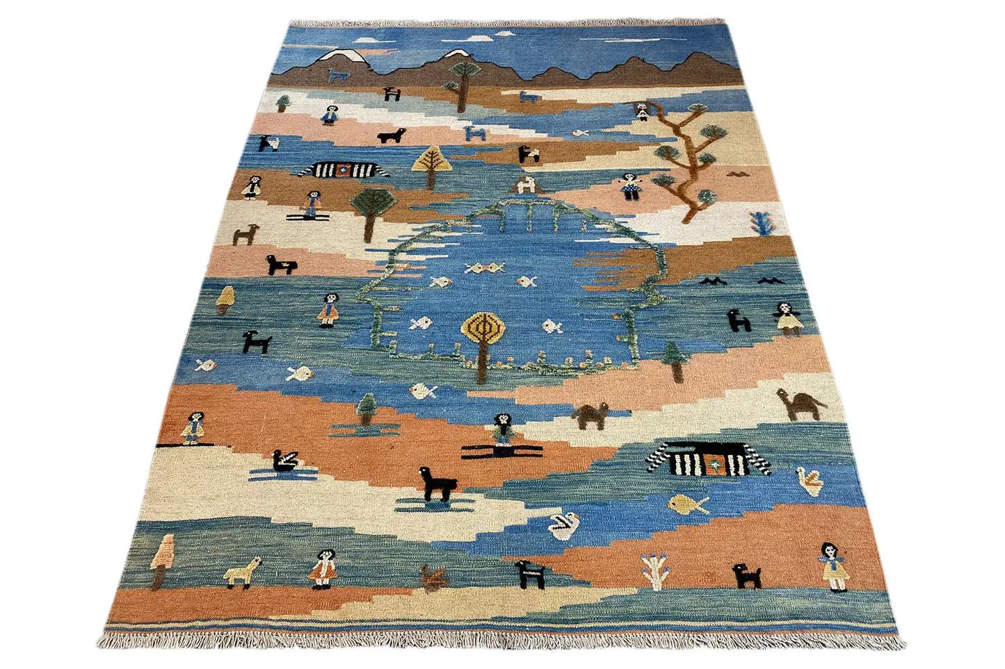 Kilim Qashqai - 605618 (198x157cm) - German Carpet Shop