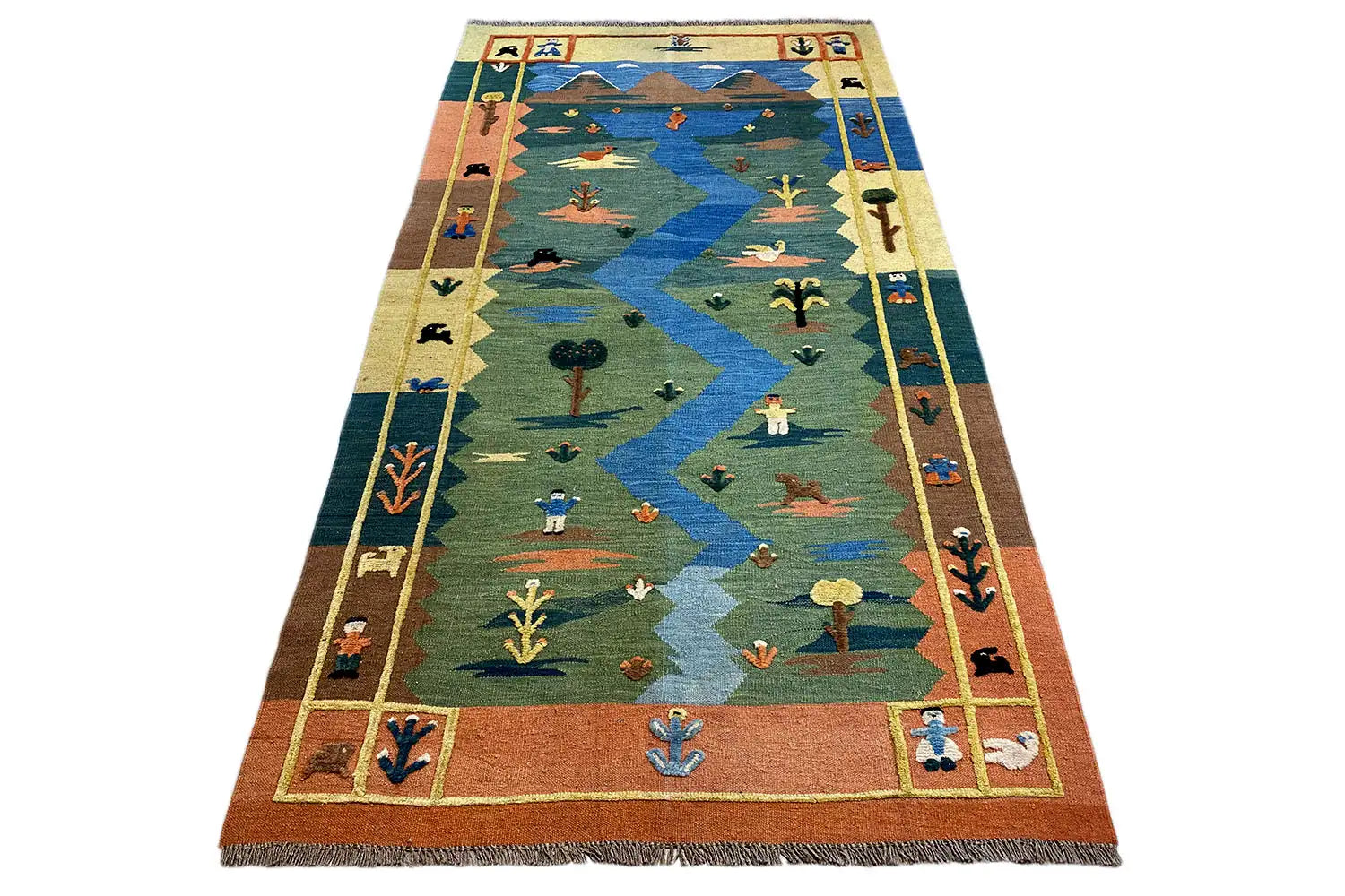 Kilim Qashqai - 804920 (230x123 cm) - Premium Kelim from German Carpet Shop - Just €429! Shop now at German Carpet Shop