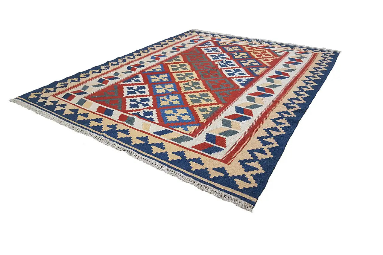 Kilim Qashqai  - 301889 (196x152 cm) - Premium Kelim from German Carpet Shop - Just €290! Shop now at German Carpet Shop