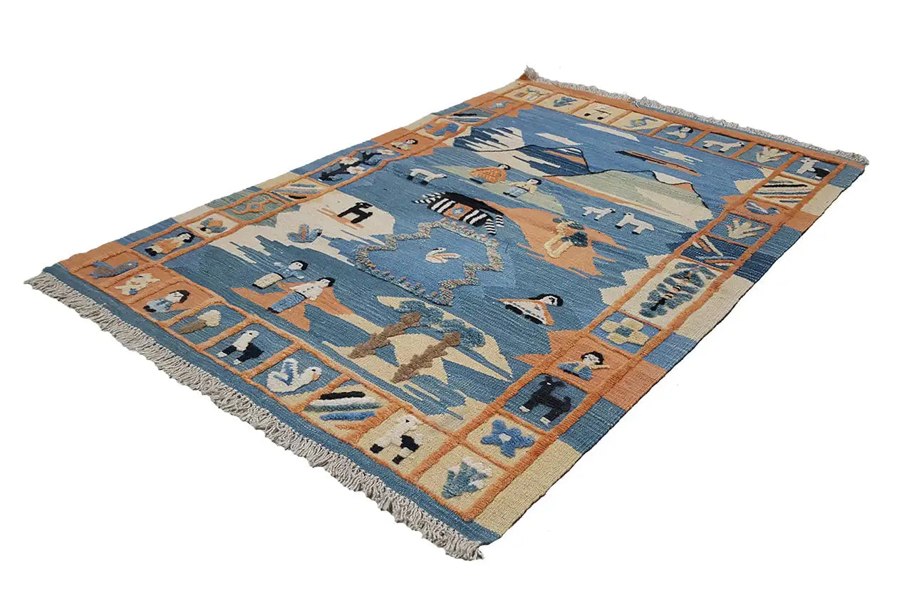 Kilim Qashqai  - 700084 (152x104 cm) - Premium Kelim from German Carpet Shop - Just €249! Shop now at German Carpet Shop