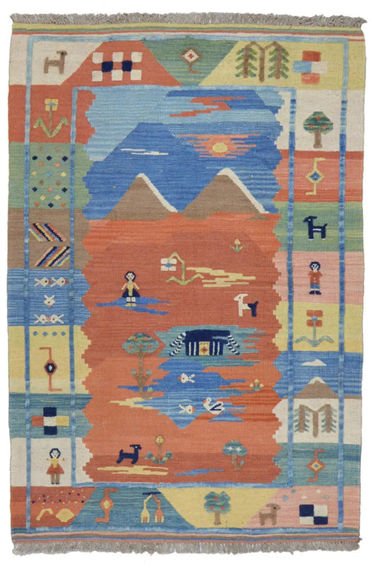 Kilim Qashqai  - 800590 (148x107 cm) - Premium Kelim from German Carpet Shop - Just €249! Shop now at German Carpet Shop