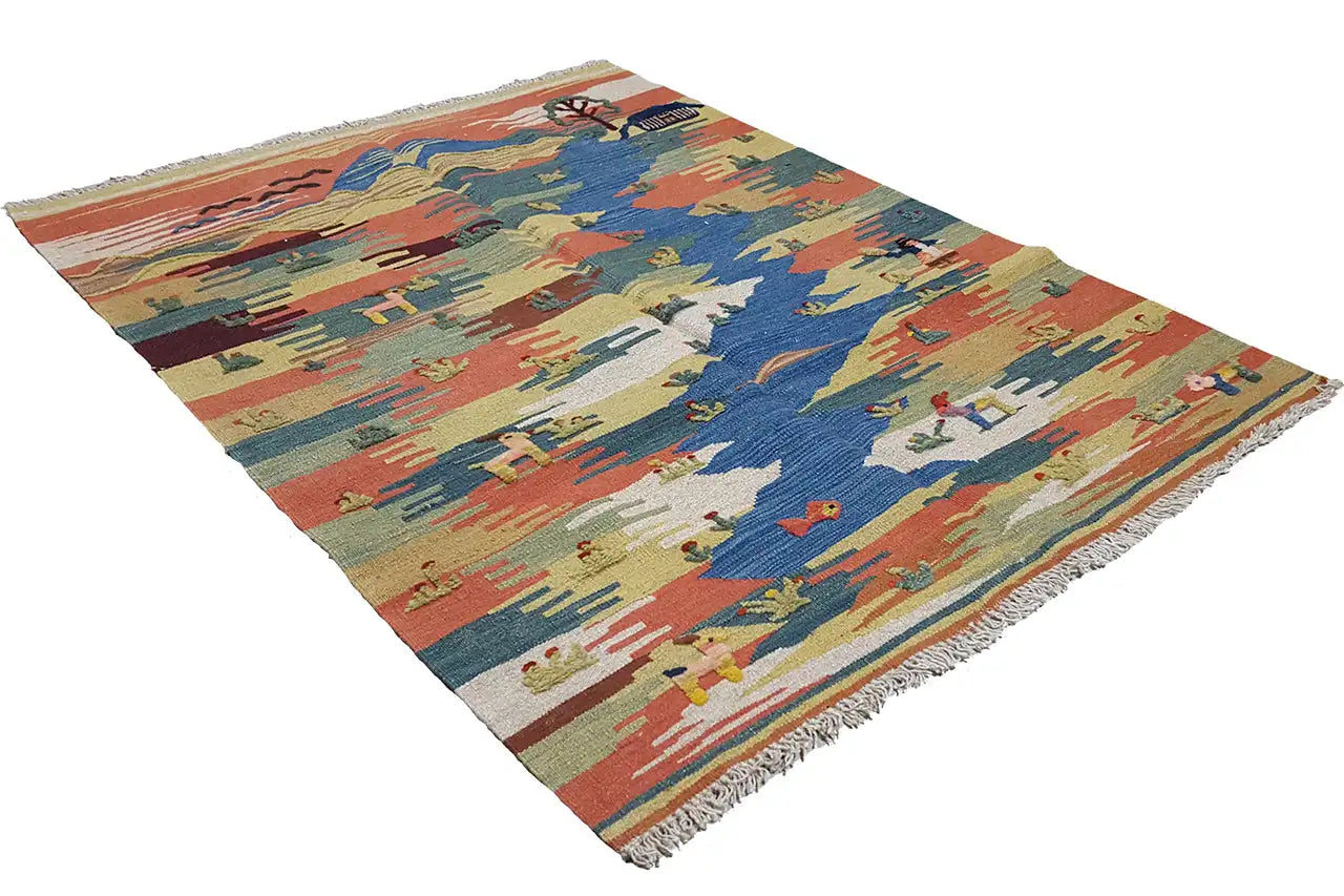 Kilim Qashqai - 804925 (137x104 cm) - Premium Kelim from German Carpet Shop - Just €209! Shop now at German Carpet Shop