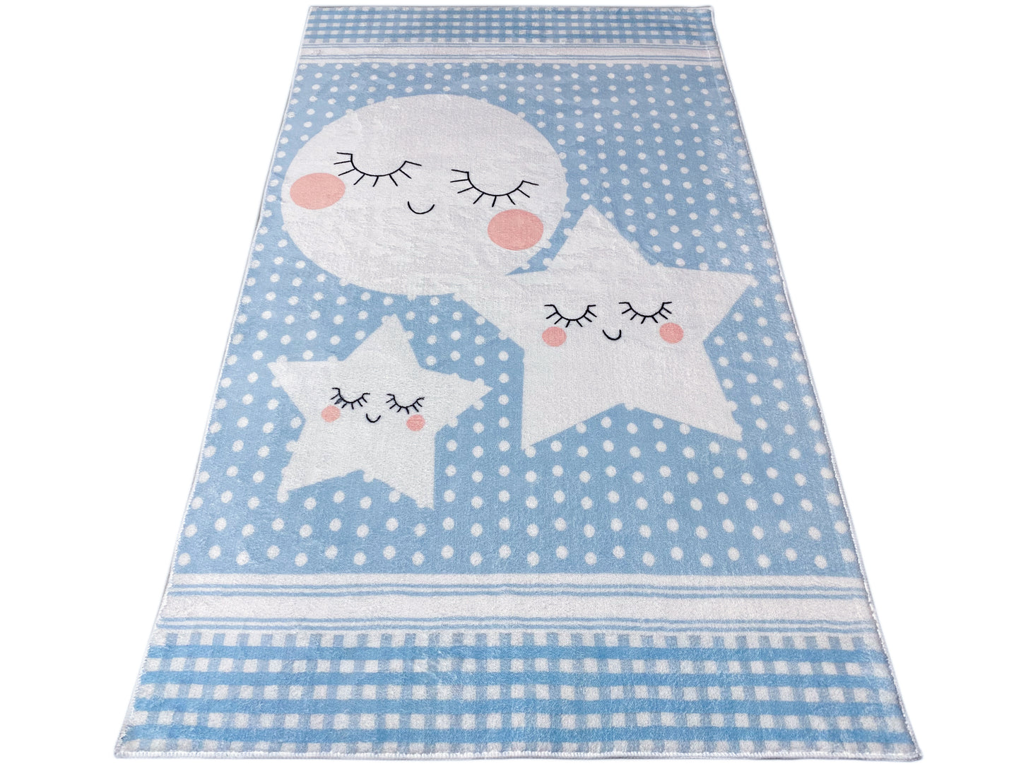 Children's Rug "Star World", blue, 90x160 cm