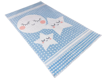 Children's Rug "Star World", blue, 140x200 cm