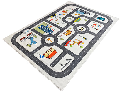 Children's Rug "Street", gray, 140x200 cm