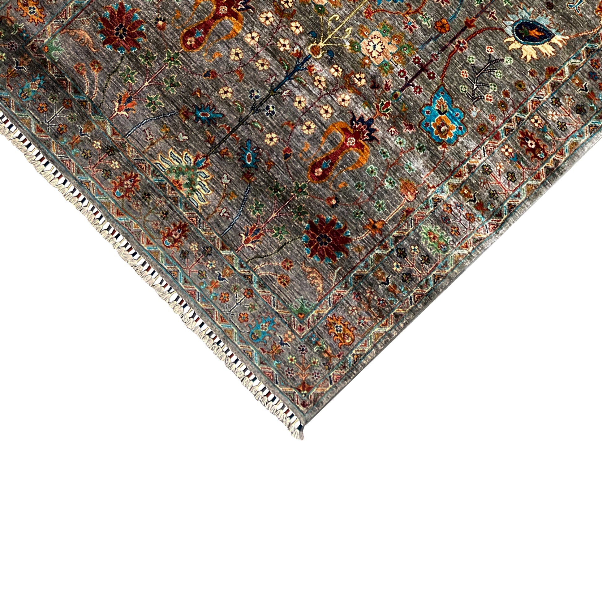 Grauer Khorjin Teppich 202x155 cm - German Carpet Shop