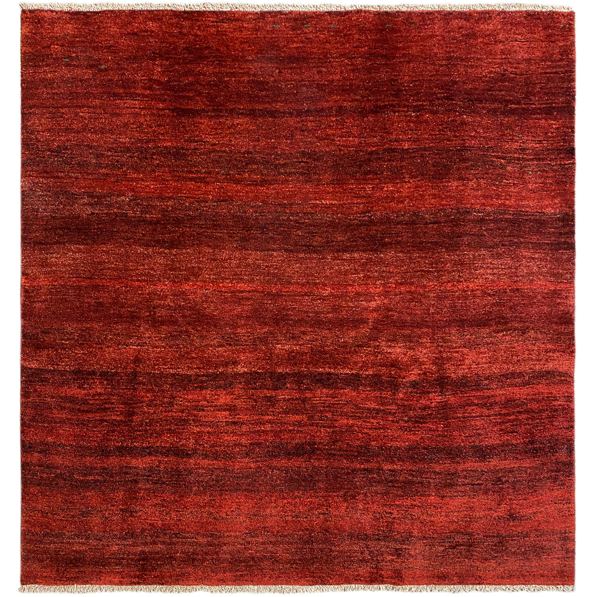 Rotbrauner Gabbeh-Teppich mit feinem Schlingenmuster, rechteckig, 175x171 cm