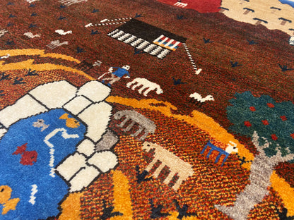Gabbeh Rug Brown, 107x107 cm