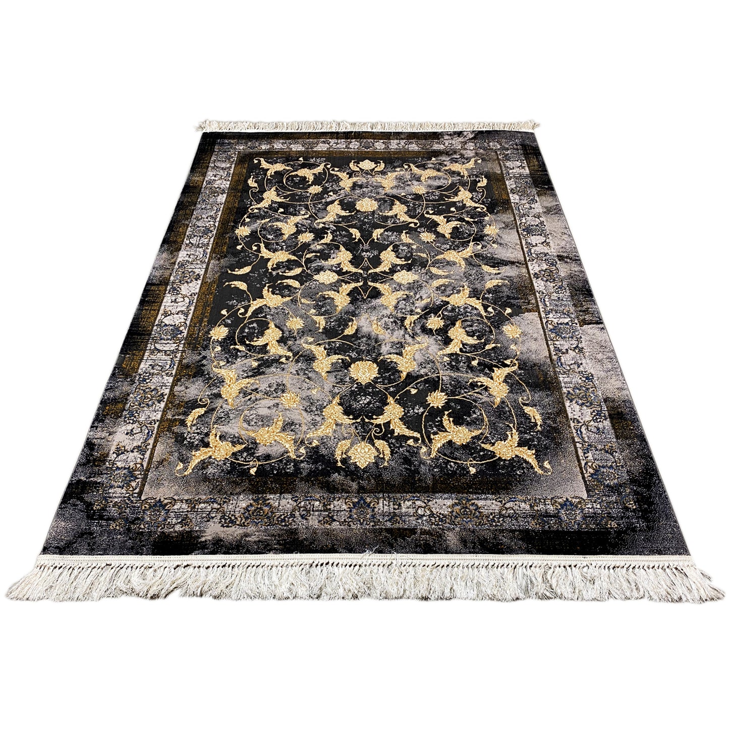 Vintage-Teppich 160x230cm mit floralem Muster für modernes Wohnzimmer.