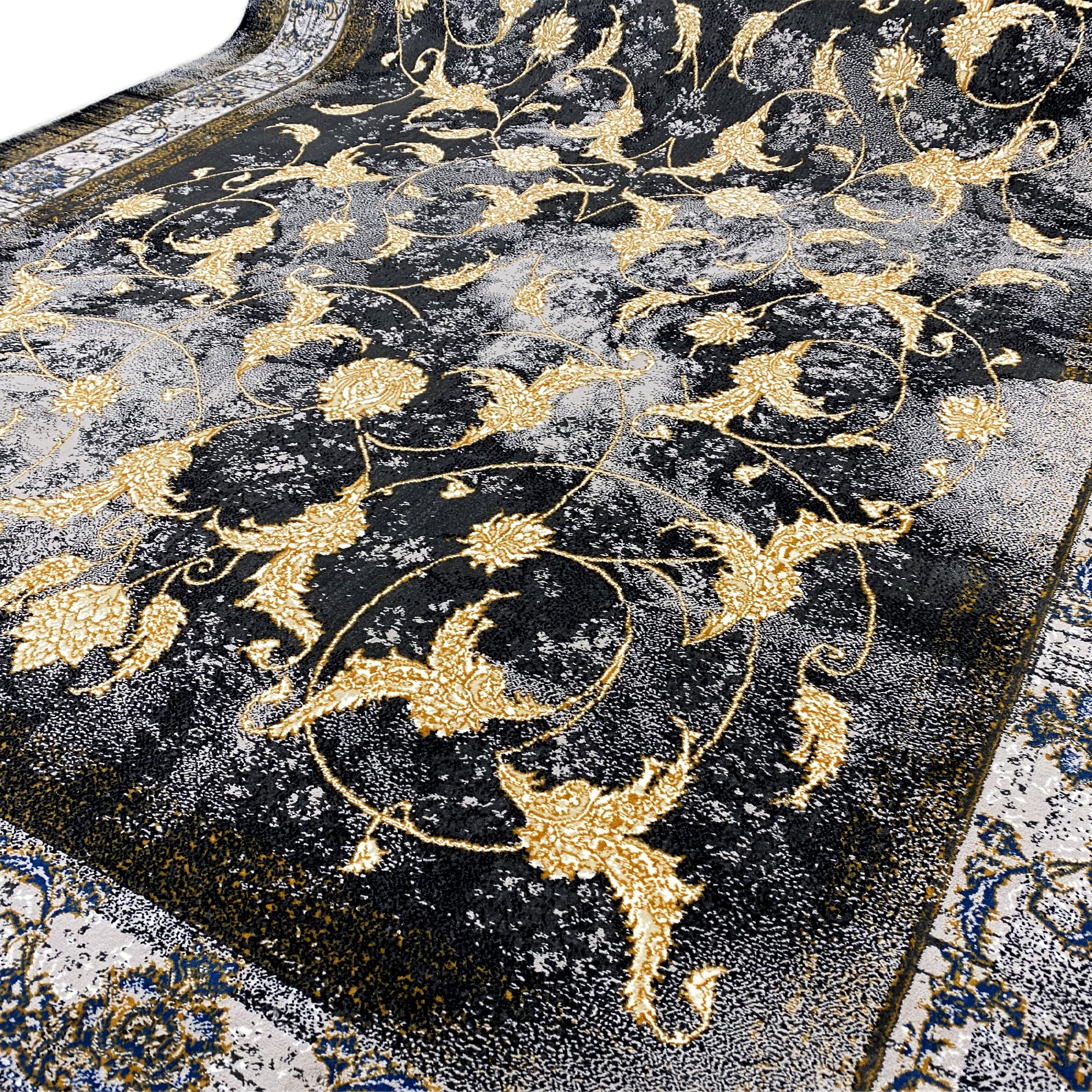 Hochwertiger gewebter Teppich mit detailreichem Vintage-Muster.