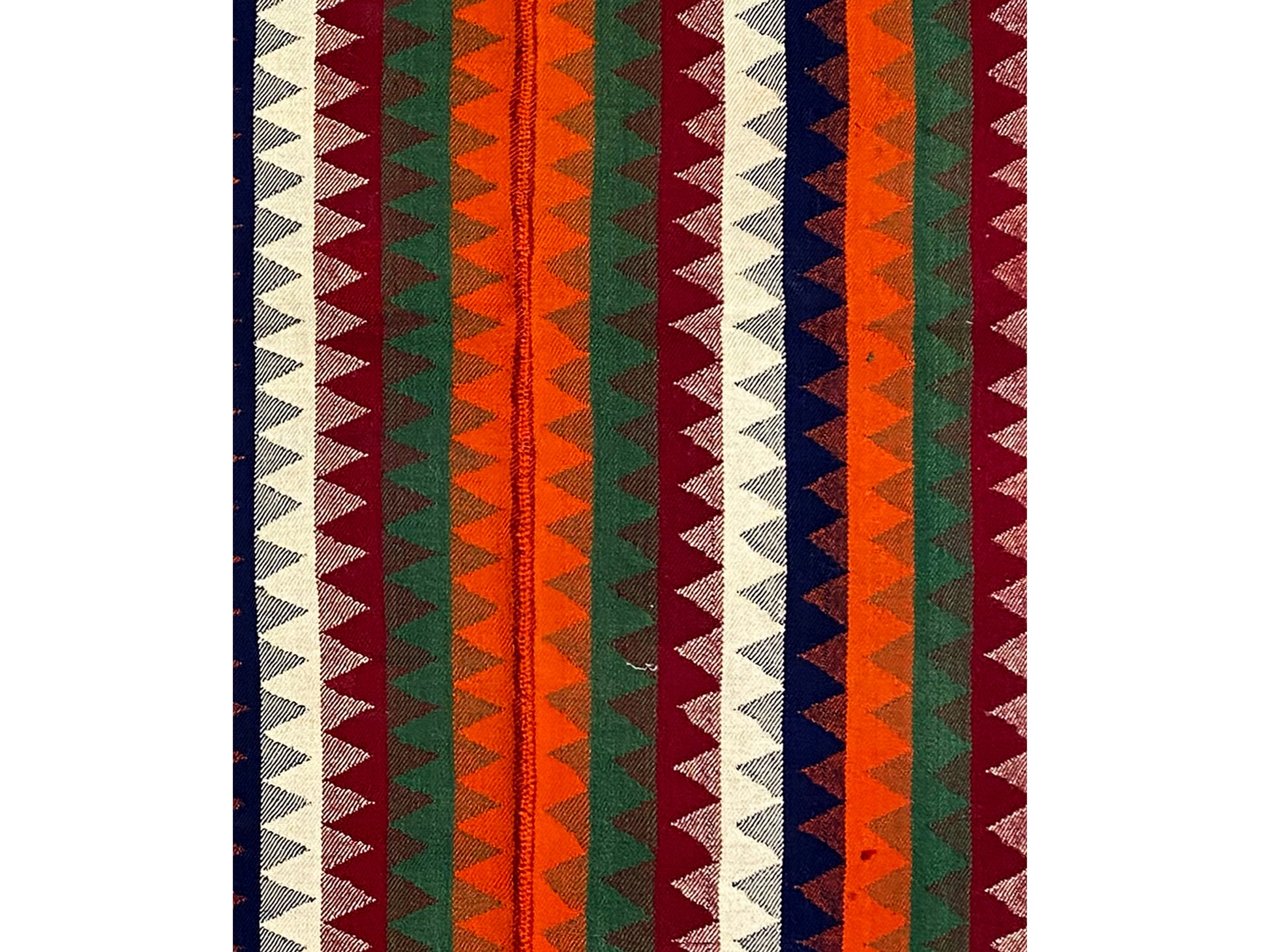 Esszimmer lebhafter Jajim Teppich bunt mit geometrischen Mustern