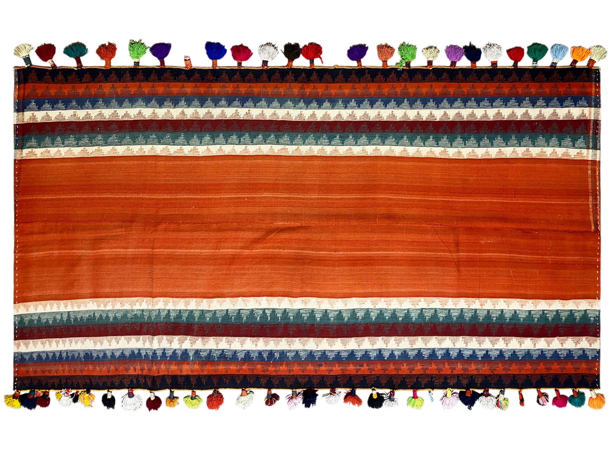 Salon Jajim Teppich bunt handgefertigt mit markanten Streifenmustern