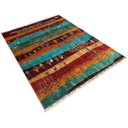 Khorjin-Teppich - Landschafts- und Lebensbaum-Design, 204x157 cm - German Carpet Shop
