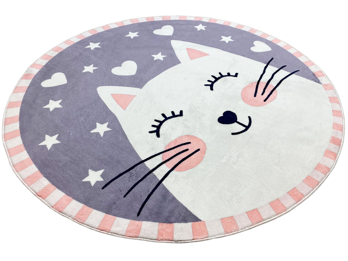 Round Children's Rug Cat, 160 cm