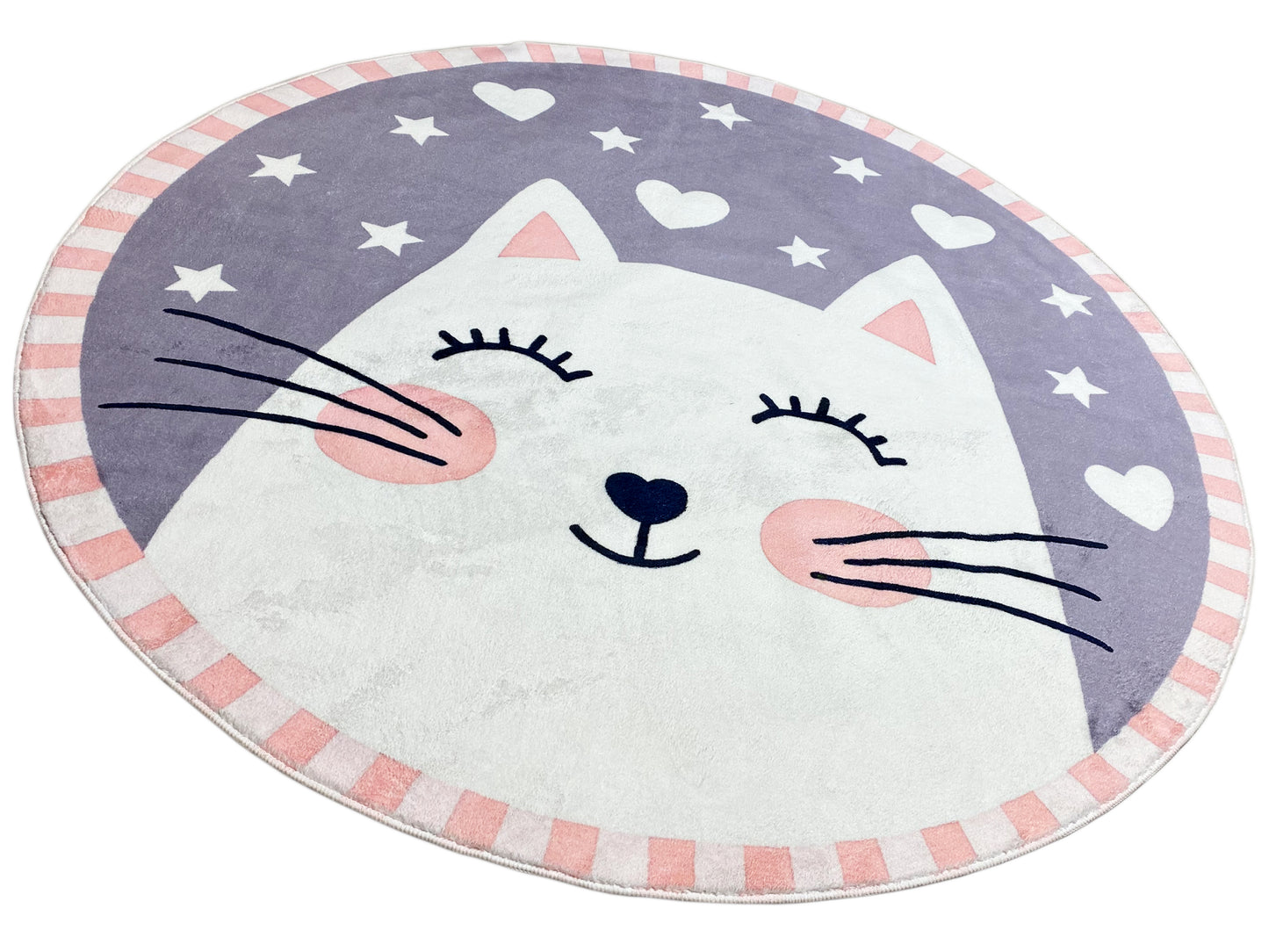 Round Children's Rug Cat, 160 cm