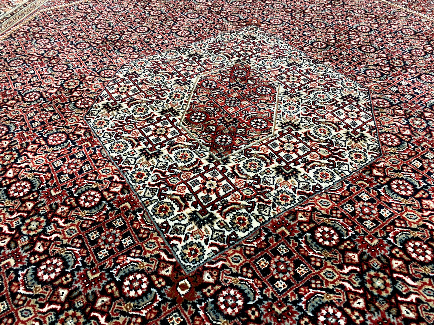 Bidjar Teppich orientalisch rot mit Medaillon, Premium Qualität, handgeknüpft