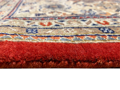 Bidjar Teppich handgeknüpft aus Wolle, rot-blaues Muster mit Bordüre, Größe 255x202 cm