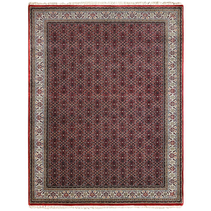 Roter Teppich im Perser-Stil 244x177 cm mit feinem geometrischem Muster