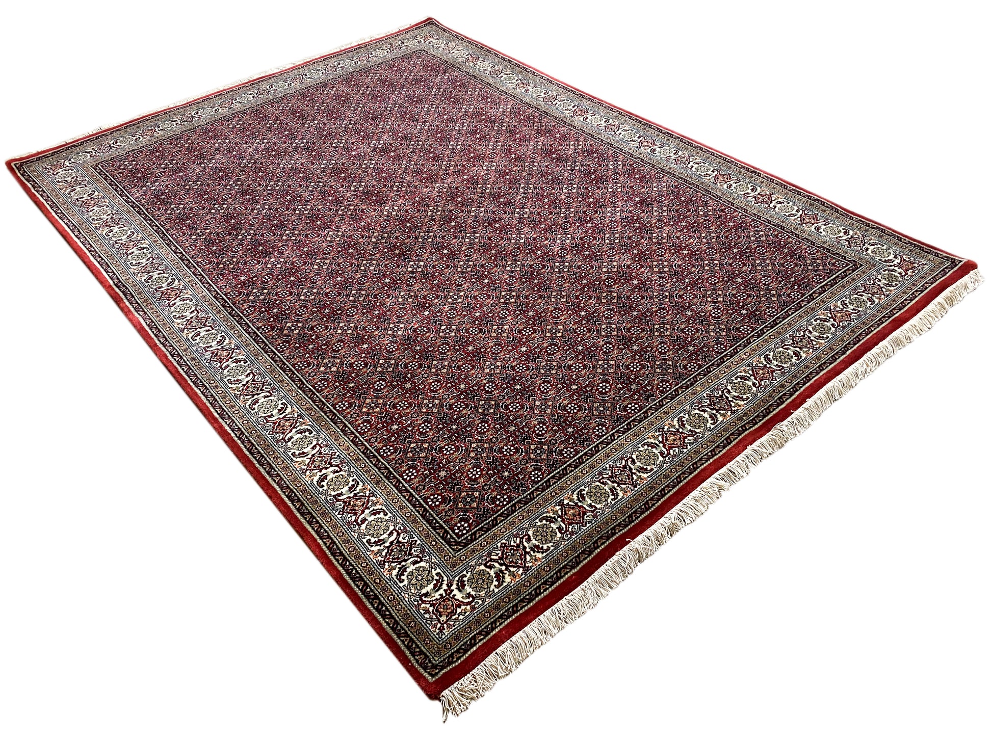 Vintage Perser-Look Teppich in Dunkelrot mit detailreichen Motiven