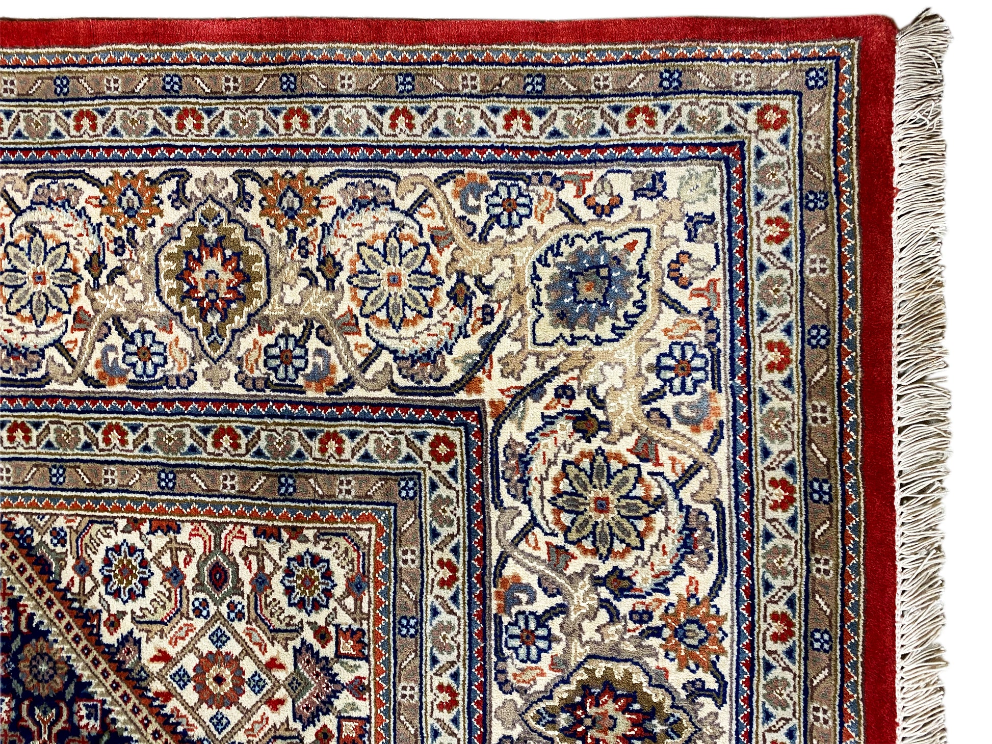 Edler Bidjar Orientteppich rot mit Medaillon und floralen Details, 255x202 cm, Wolle