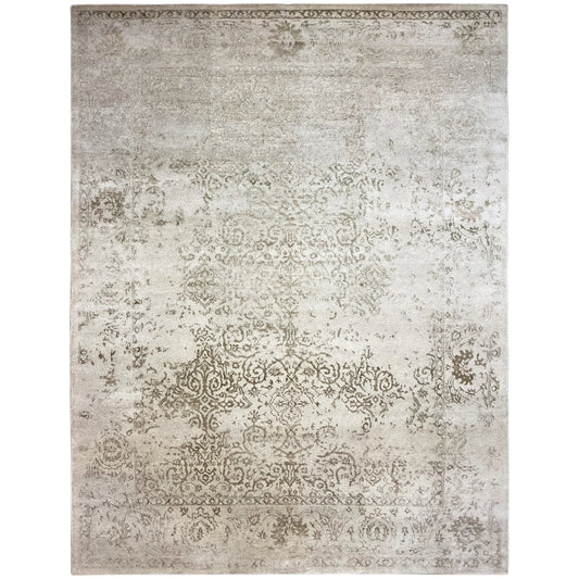 Handgeknüpfter Designer Teppich in Beige mit Vintage Muster