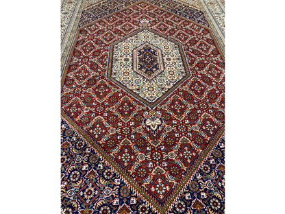 Bidjar Teppich orientalisch, florales Muster und elegante Rahmenbordüre